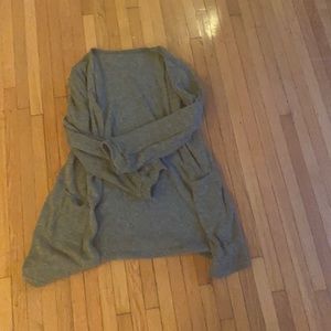 Olive green open cardigan